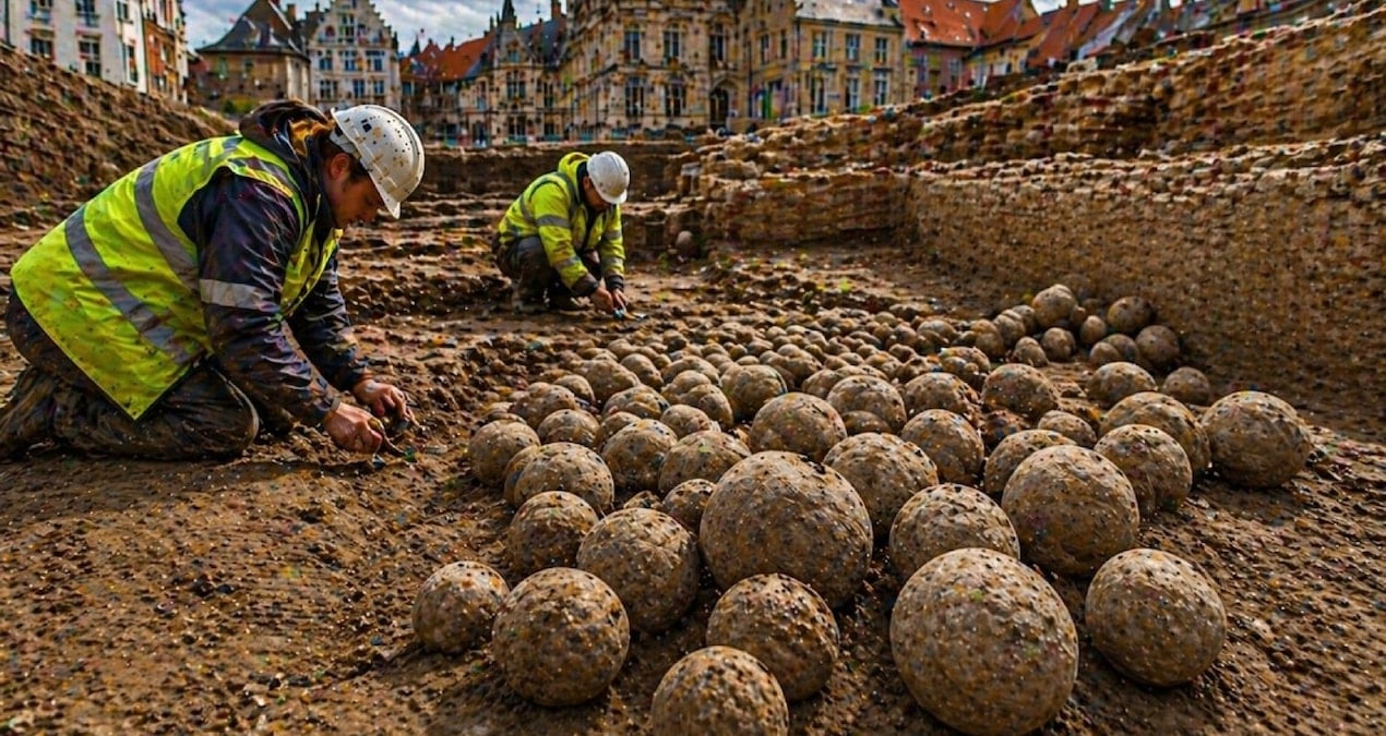 İnşaat Kazısında Tarihi Bulgu: Yüzlerce Taş Top Güllesi Ortaya Çıktı